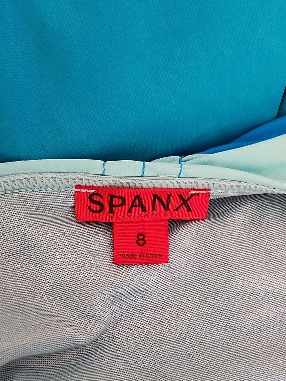 NWT Spanx  735 Tankini one piece Shapewear Swim slimming halter Teal 8 - Picture 15 of 16
